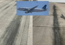 Patches on the runway of Karachi Airport Spots revealed PIA Plane Crashed